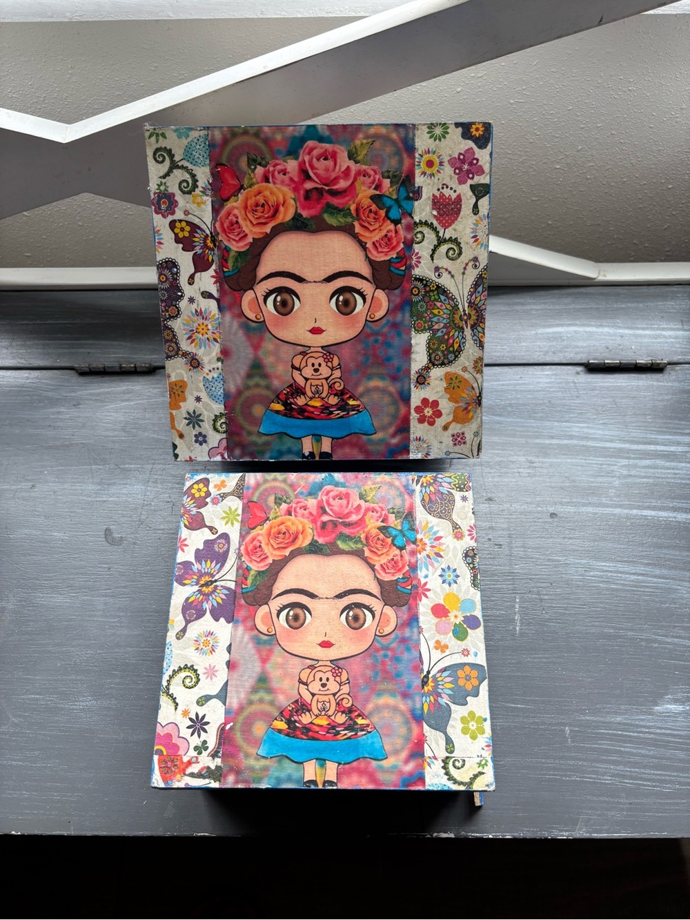 Frida Kahlo Floral Cartoon Canvas Set - Bright Multicolor